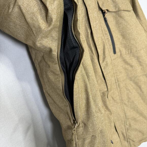 Mountain Warehouse Ski Jacket Mens Medium Tan Comet II Waterproof w/ Snow Skirt - Picture 6 of 16